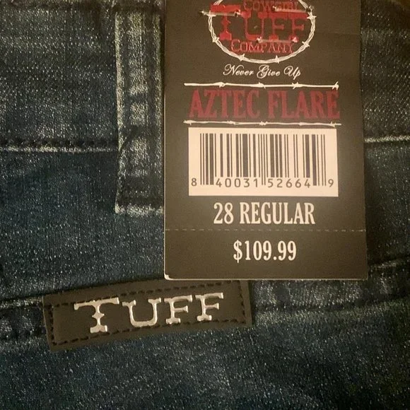 Cowgirl Tuff 'Aztec Flare' Mid Rise Flare Jean - 28x32 - Picture 11 of 13